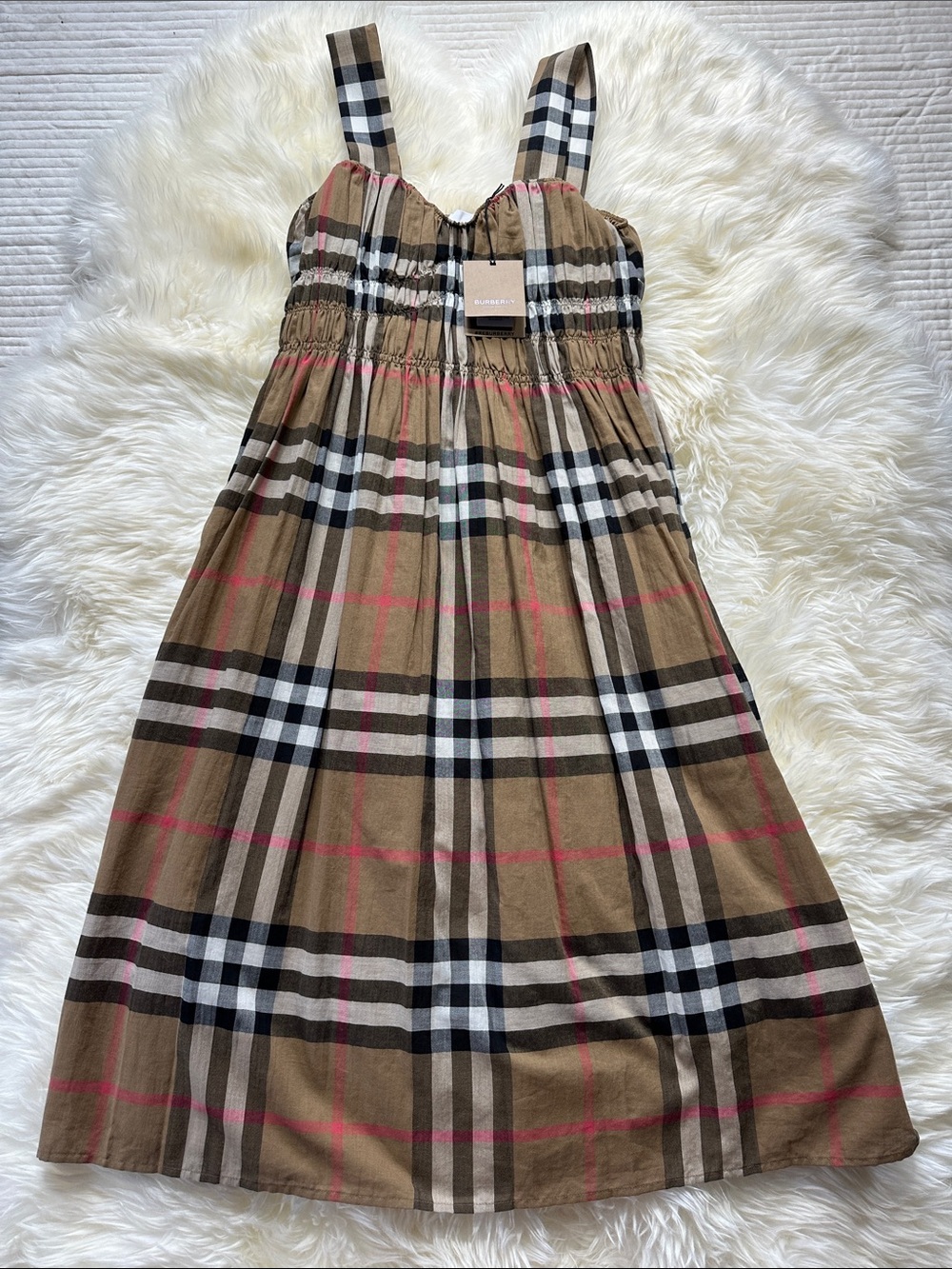 Burberry Delilah Dress - midi dresses Taupe Brown IP CHECK